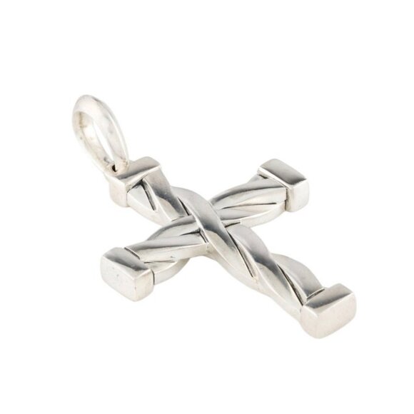 DAVID YURMAN STERLING SILVER 925 HELIOS CROSS PENDANT - Picture 7 of 8
